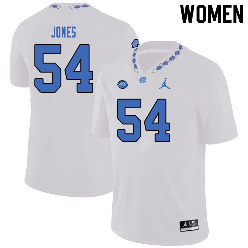 Jordan Brand Women #54 Avery Jones North Carolina Tar Heels College Football Jerseys Sale-White